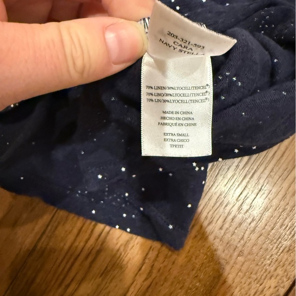 Rails Cara Navy Stella V-neck T Shirt Stars Print Burnout Navy Size XS - Picture 5 of 5